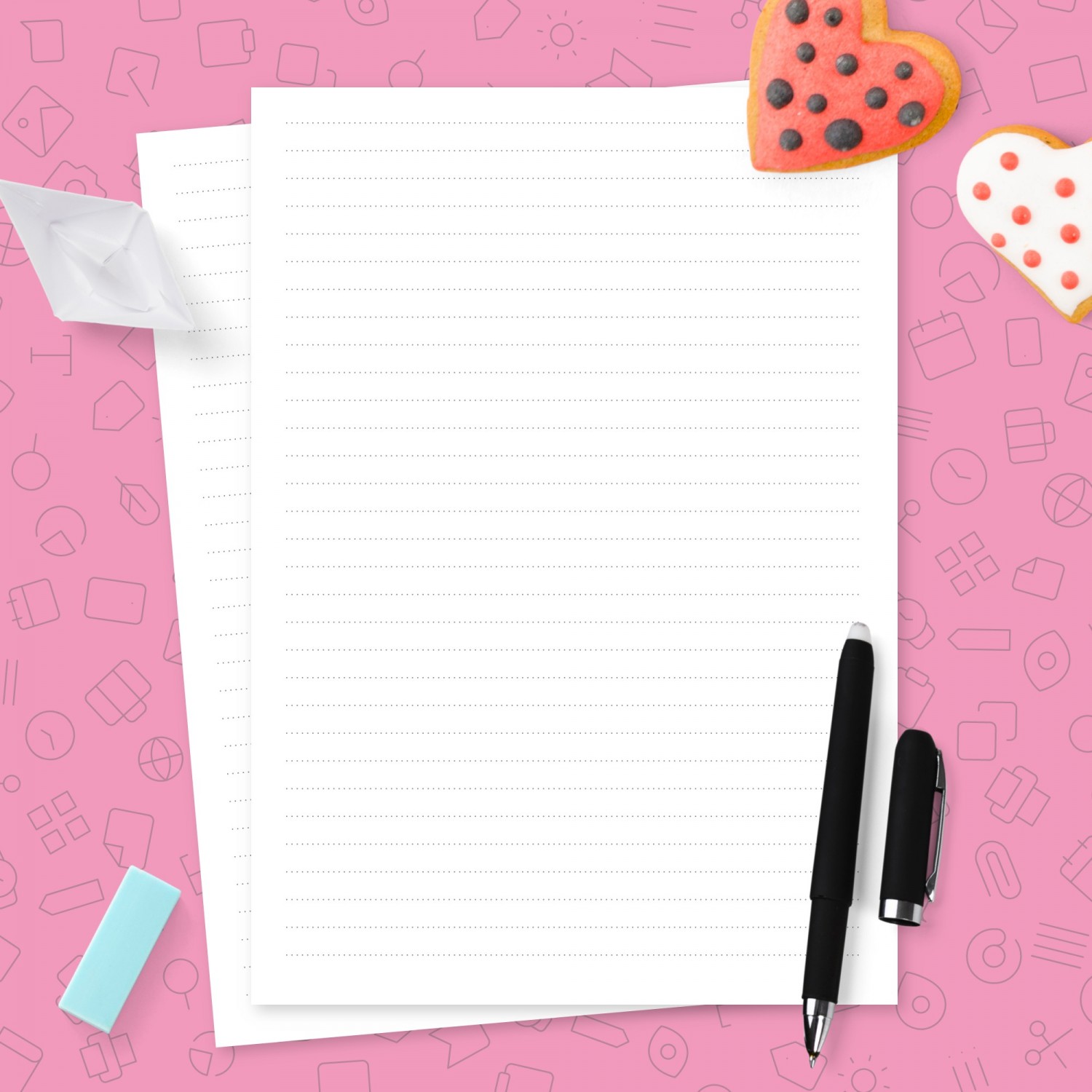 dotted lined paper free printable