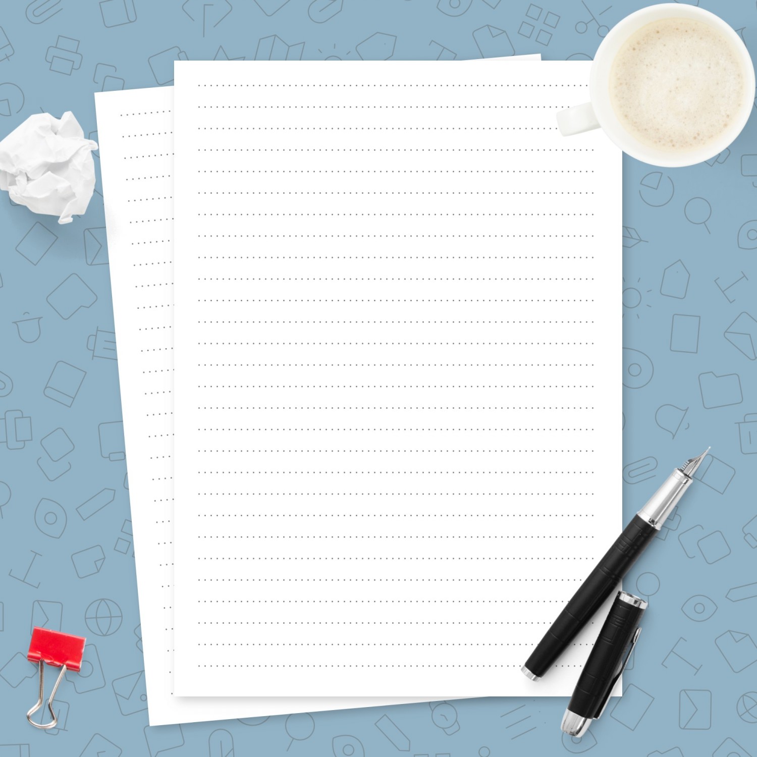 Dotted Lined Paper Printables 7.1 mm Line Height Template - Printable PDF