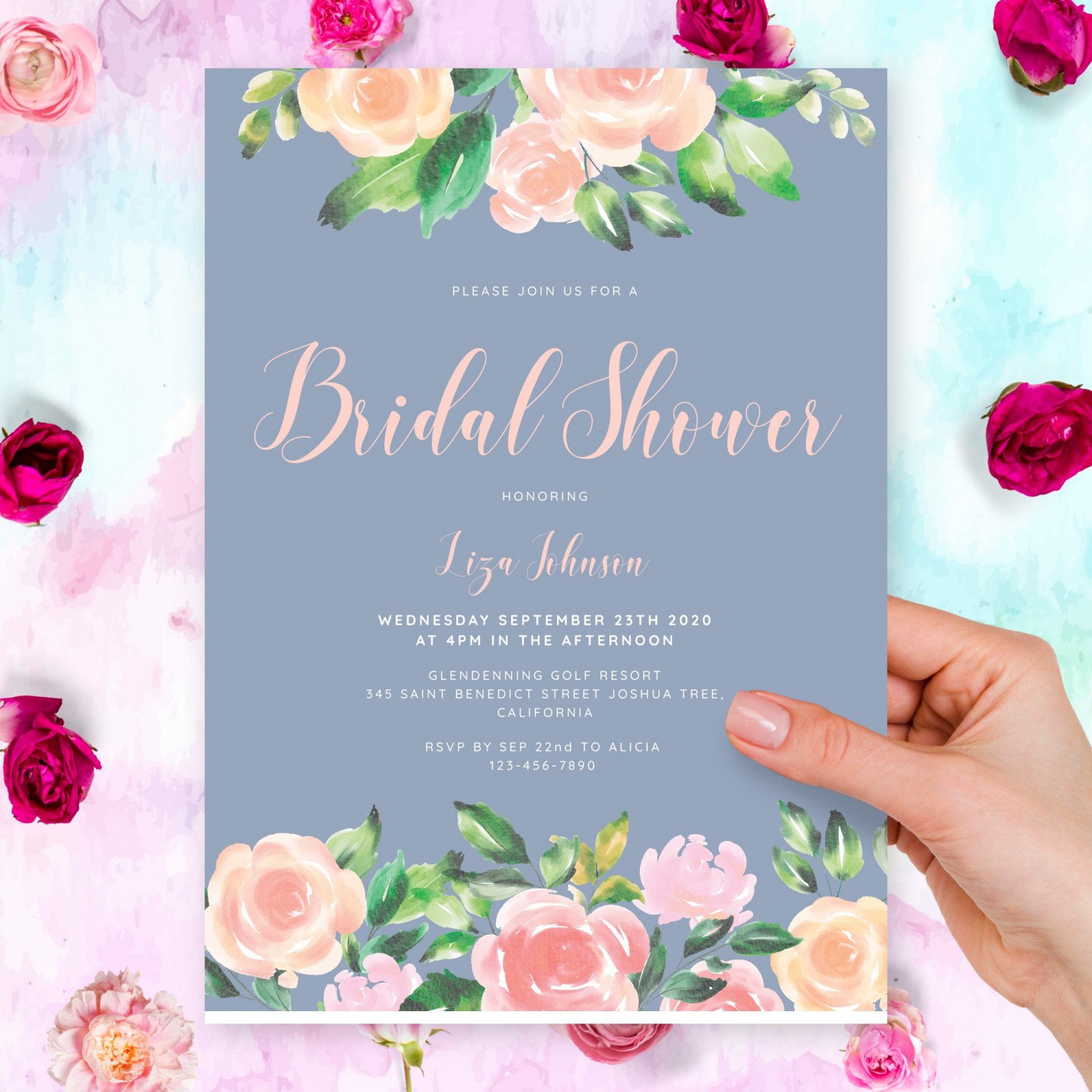 Fall In Love Bridal Shower Invitation Template Online Maker