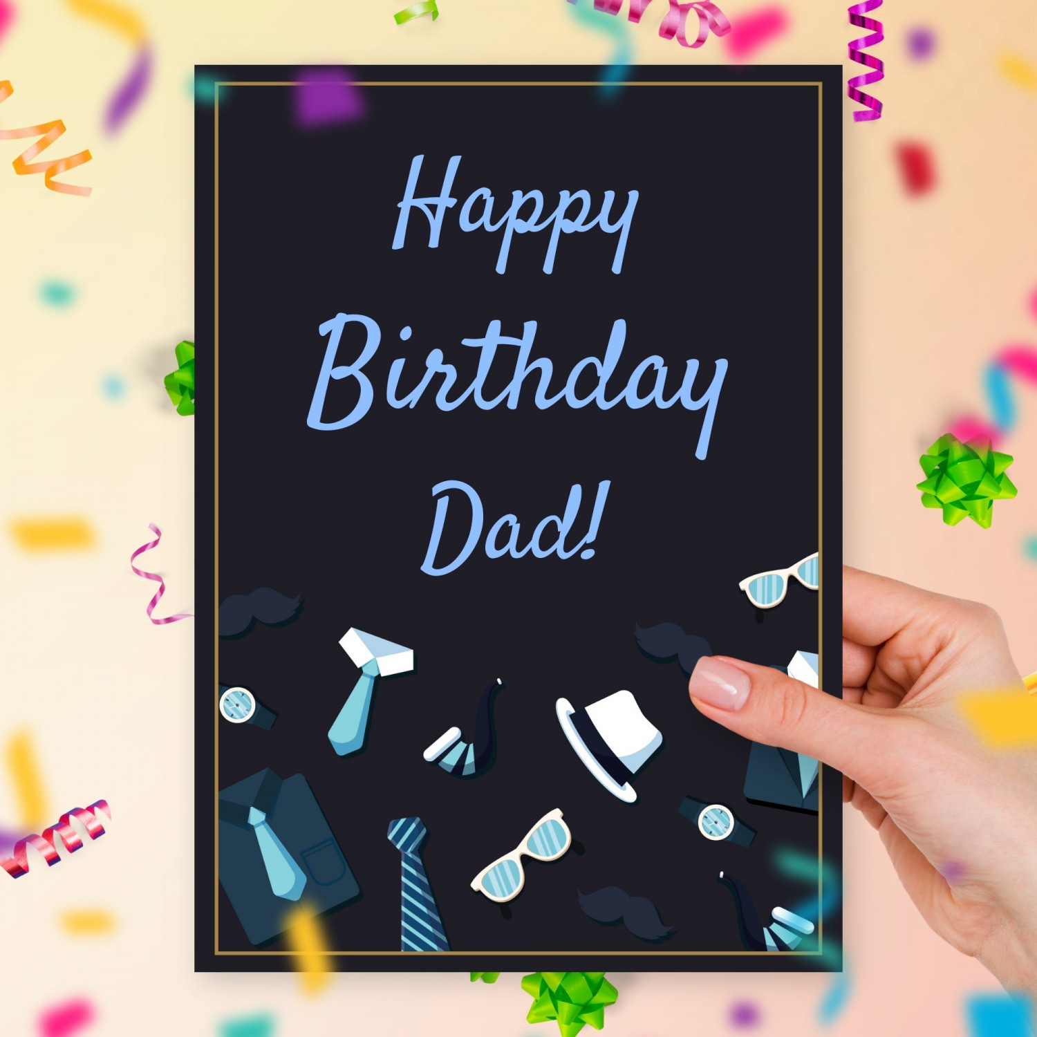 Father's Birthday Card Template Editable Online