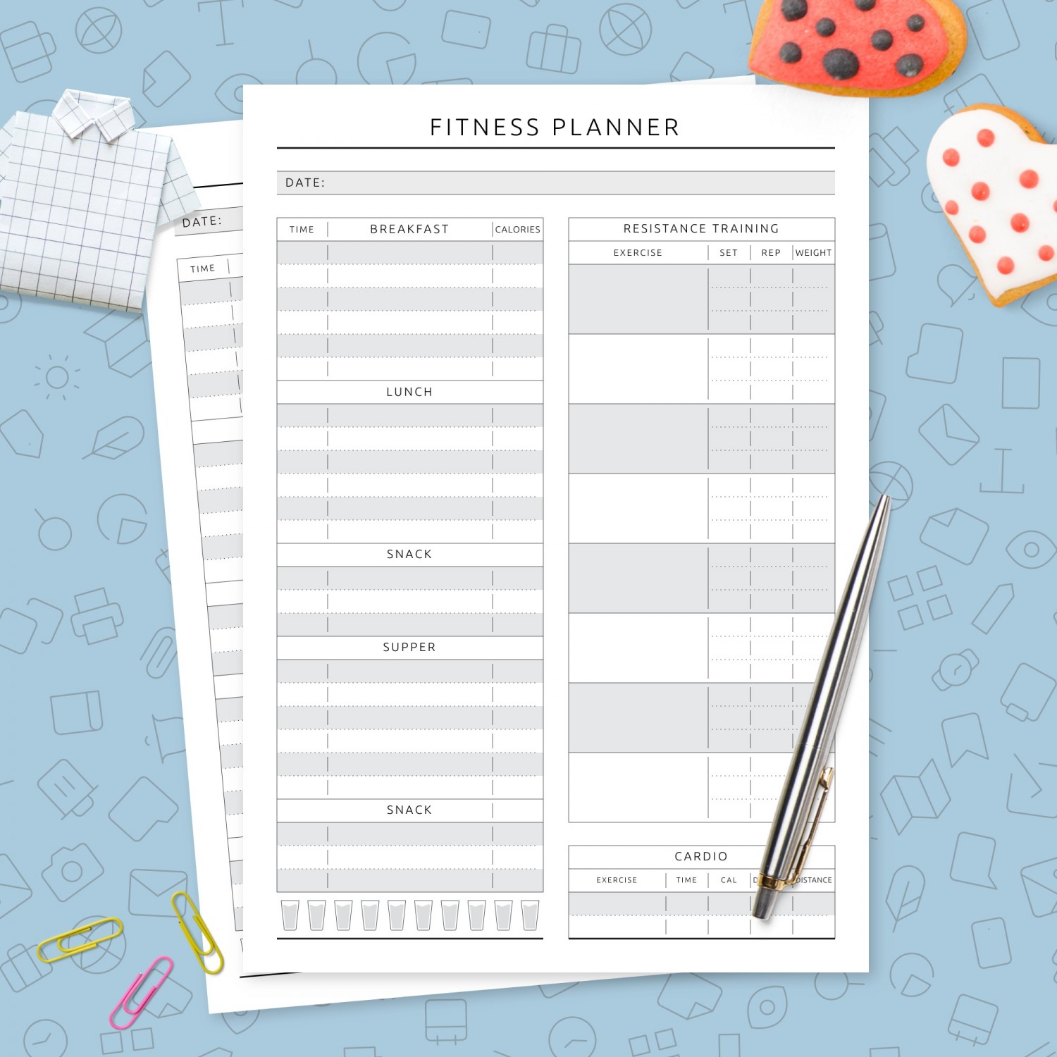 Formal Complex Fitness Tracker Template Printable PDF