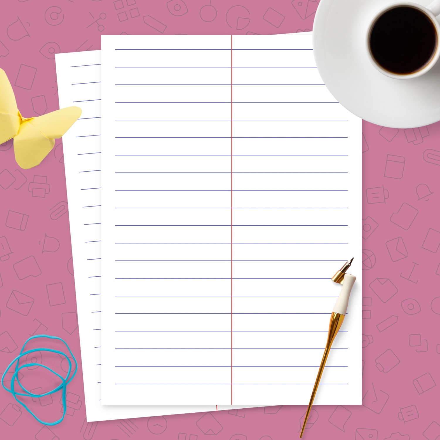 Gregg Ruled Paper Template Printable PDF