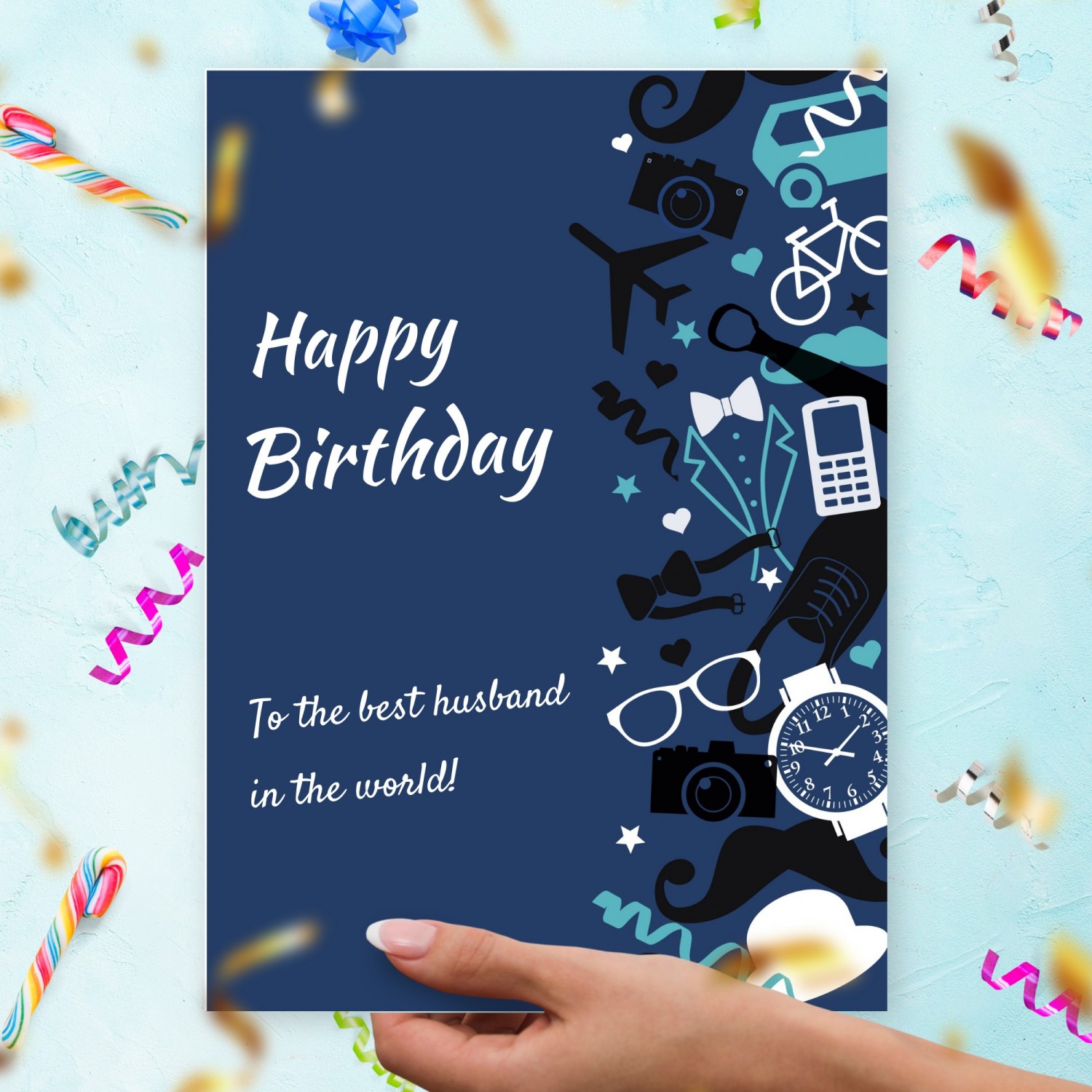 Happy Birthday Card For Husband - Classic Style Template Editable Online