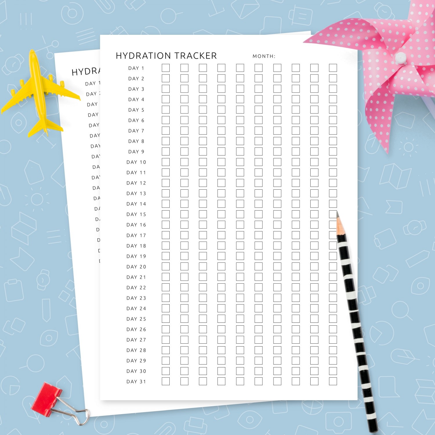 Hydration Tracker Template Template Printable PDF