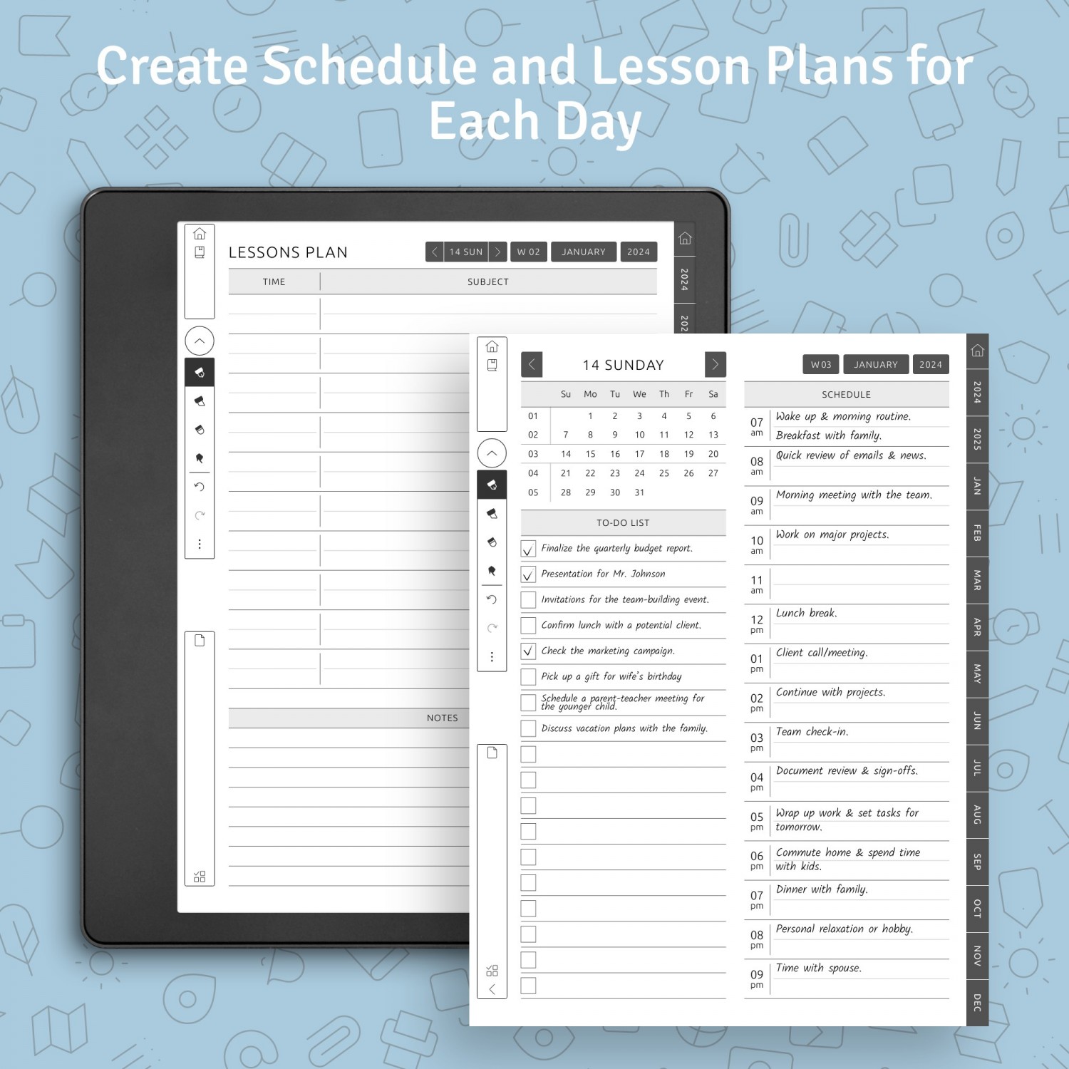 Download Customizable Teacher Planner for Kindle Scribe