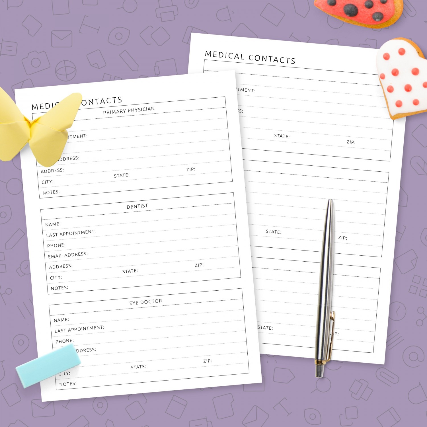 Medical Contacts Template Template Printable PDF