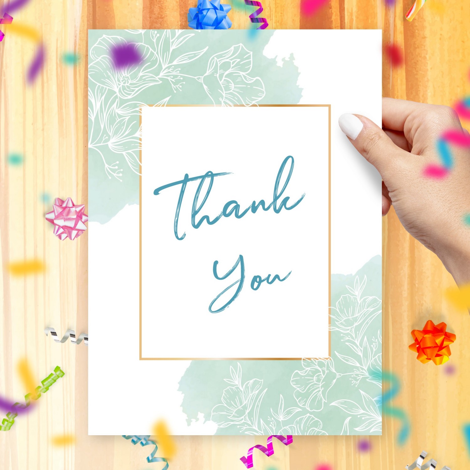 Mint Design Thank You Graduation Card Template Editable Online