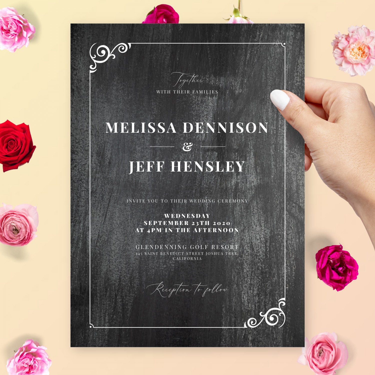 Modern Chalkboard Wedding Invitation Template Online Maker