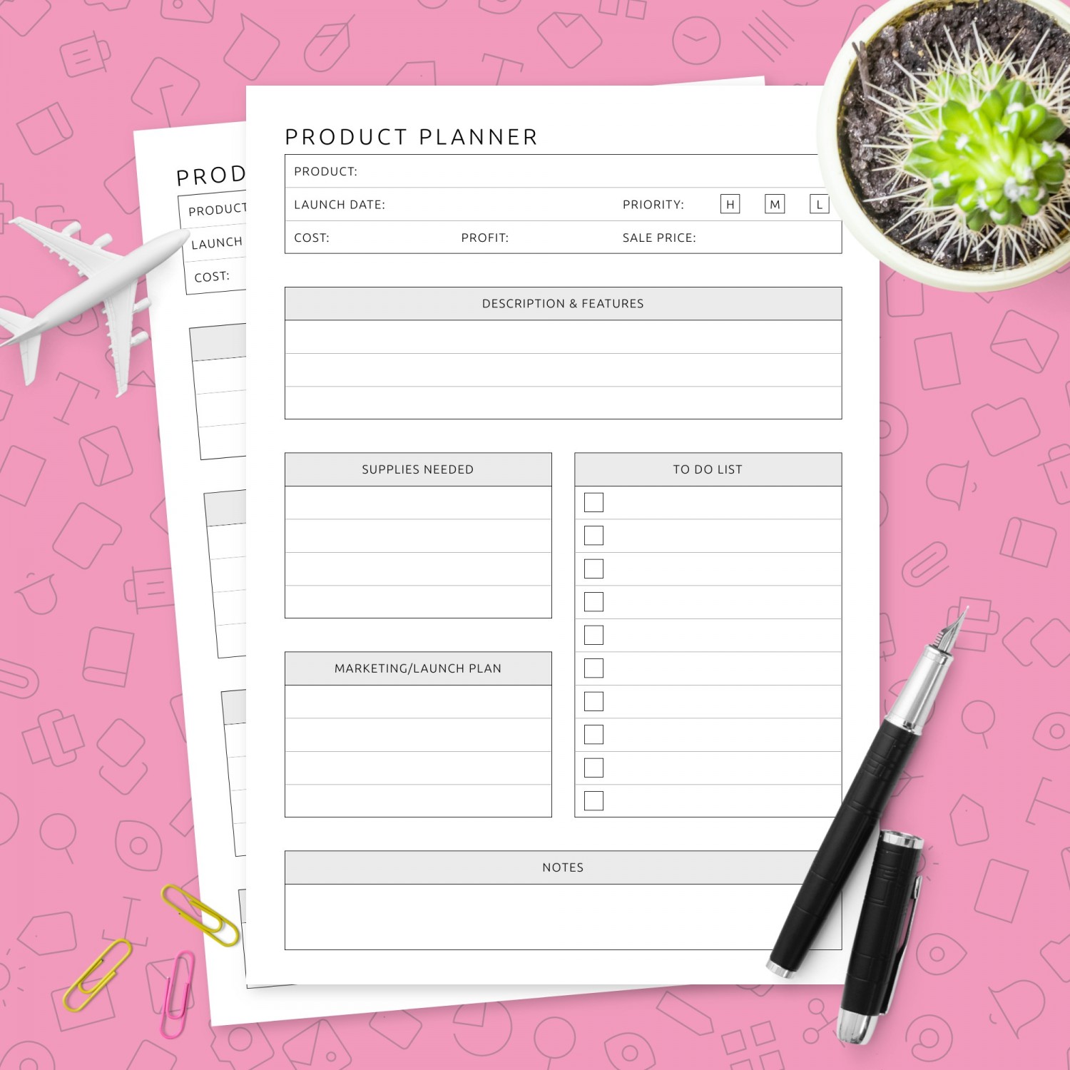 Product Planner Template Template - Printable PDF