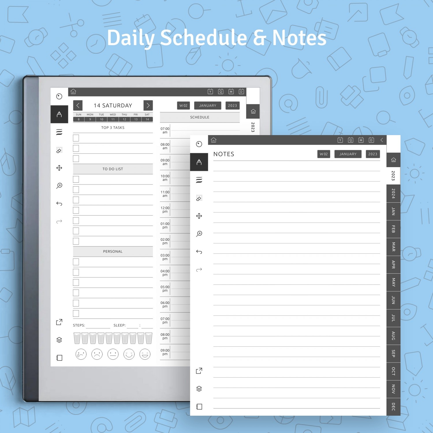 Download 2024 2025 reMarkable Daily Journal Hyperlinked PDF