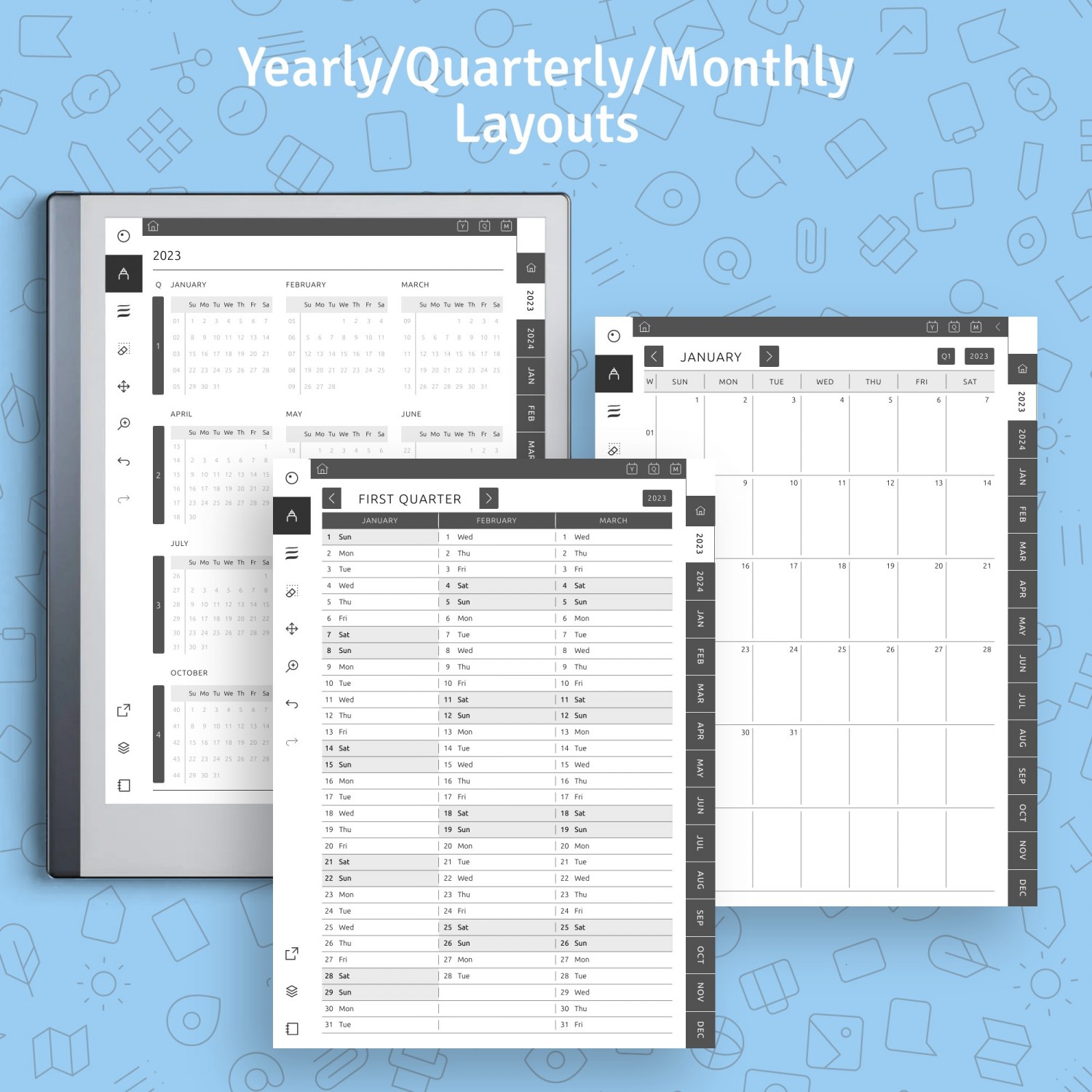 Get 2024 2029 reMarkable Monthly Calendar (5 years)