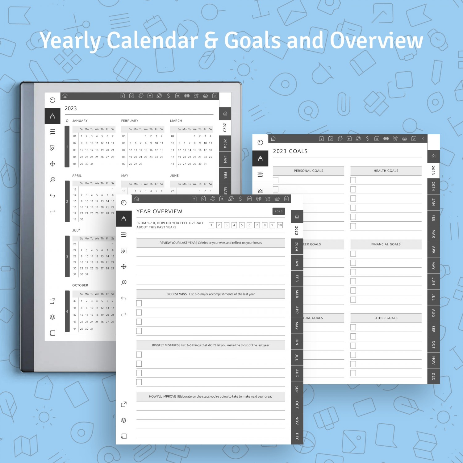 Download 2024 2025 reMarkable Monthly Planner Hyperlinked PDF