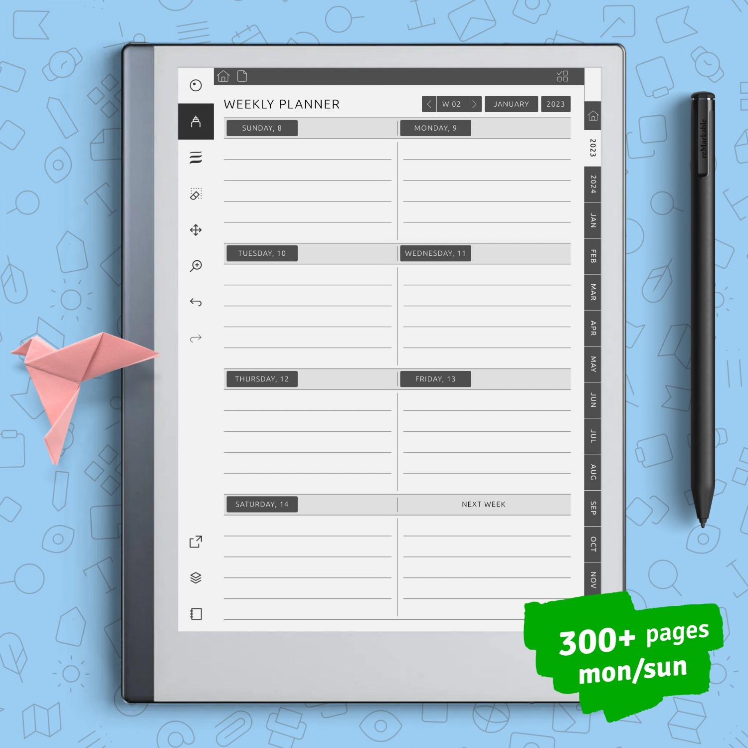 Download 2024 2025 Weekly Journal PDF for reMarkable