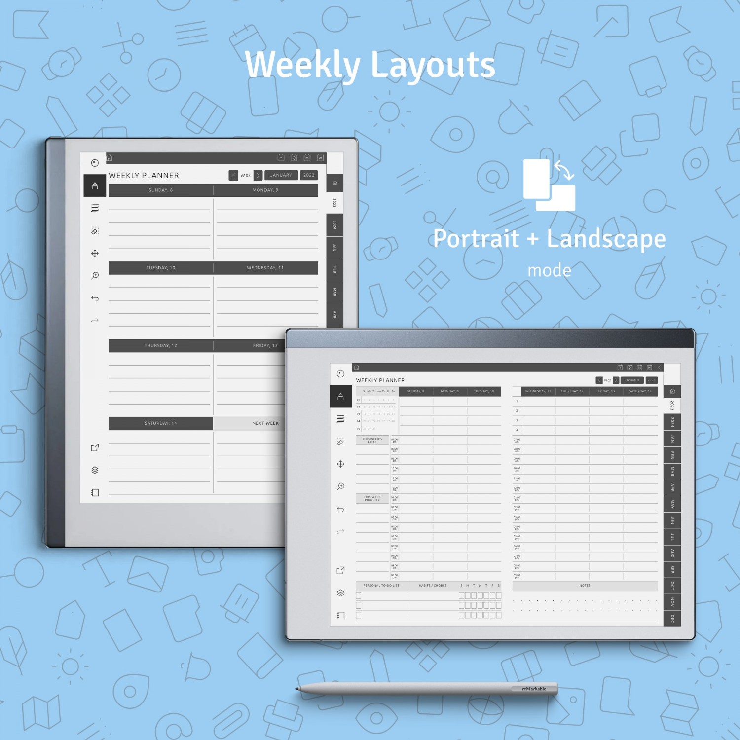 Download 2024 2025 Weekly Journal PDF for reMarkable