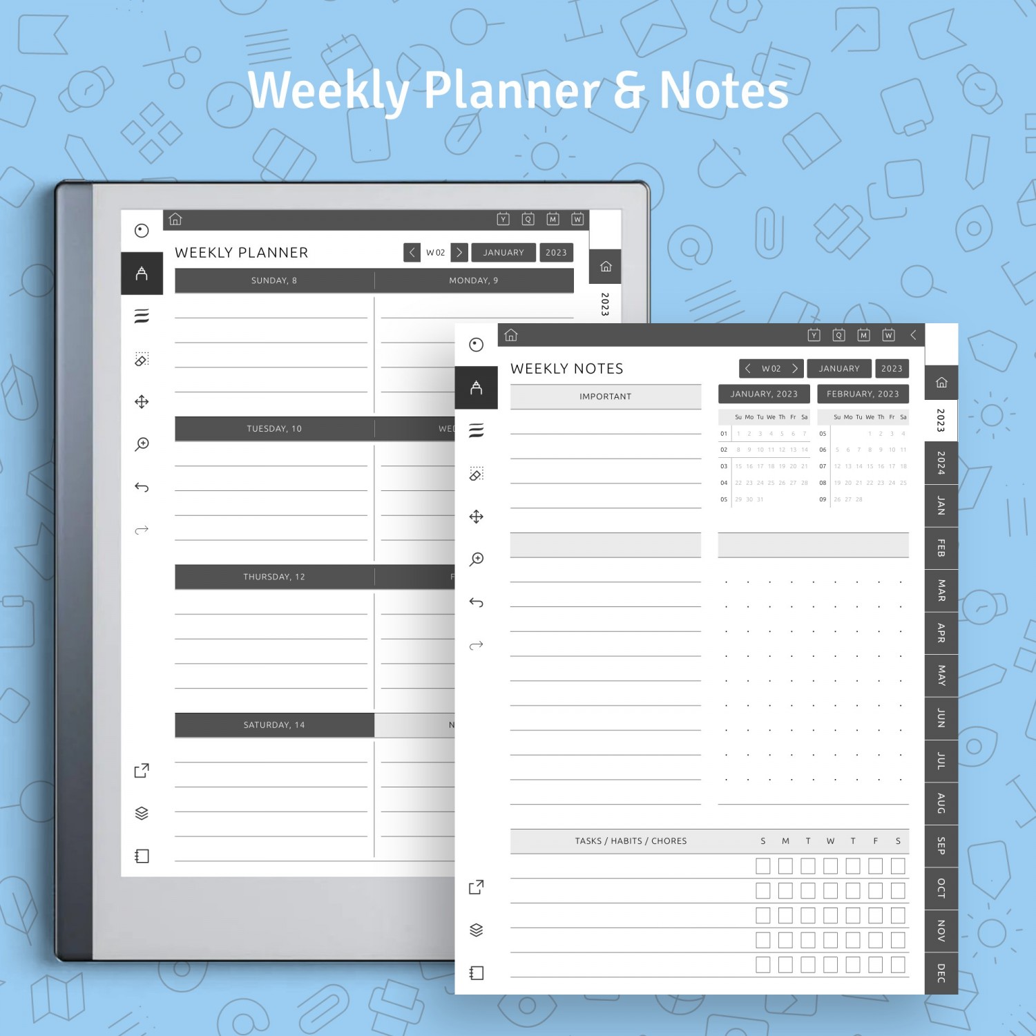 Download 2024 2025 Weekly Journal PDF for reMarkable