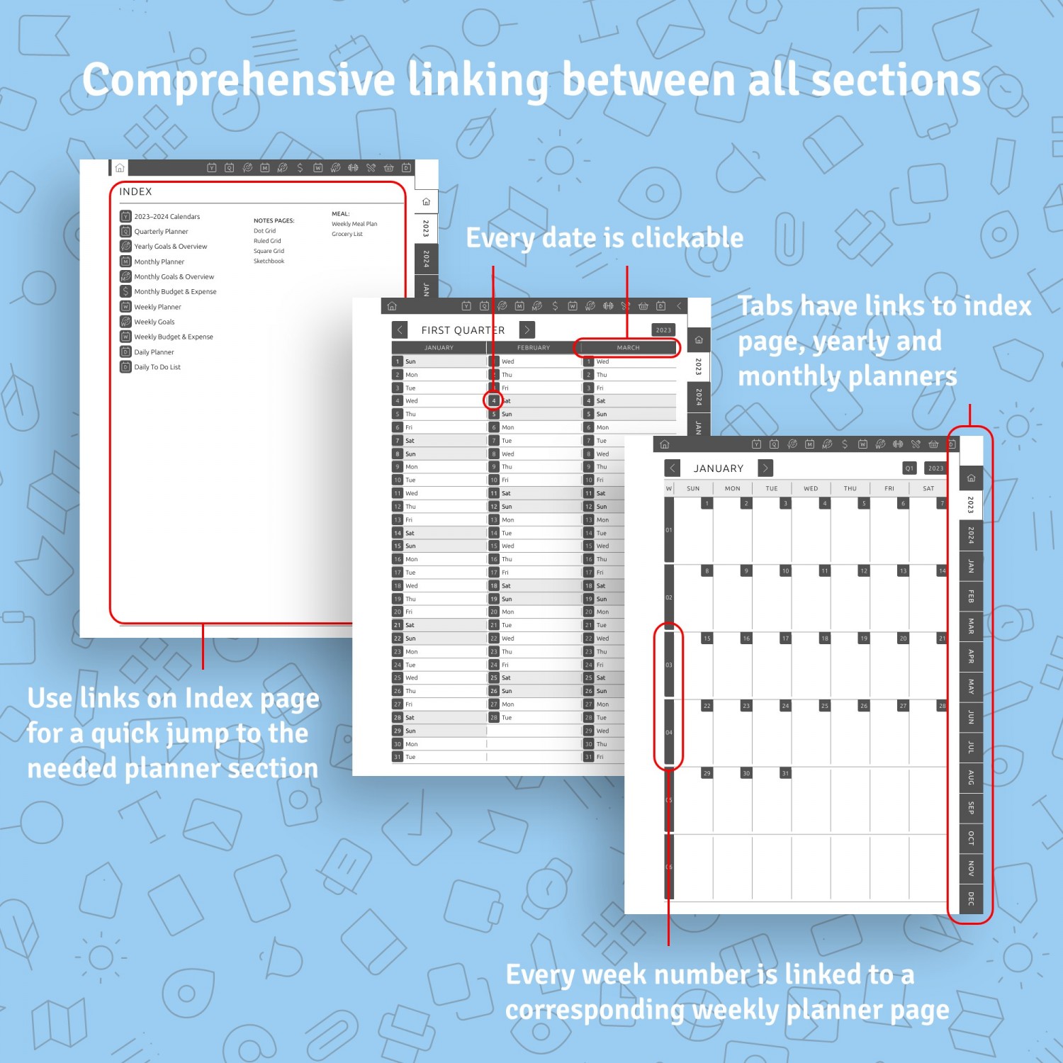 Download reMarkable Weekly Planner Hyperlinked PDF