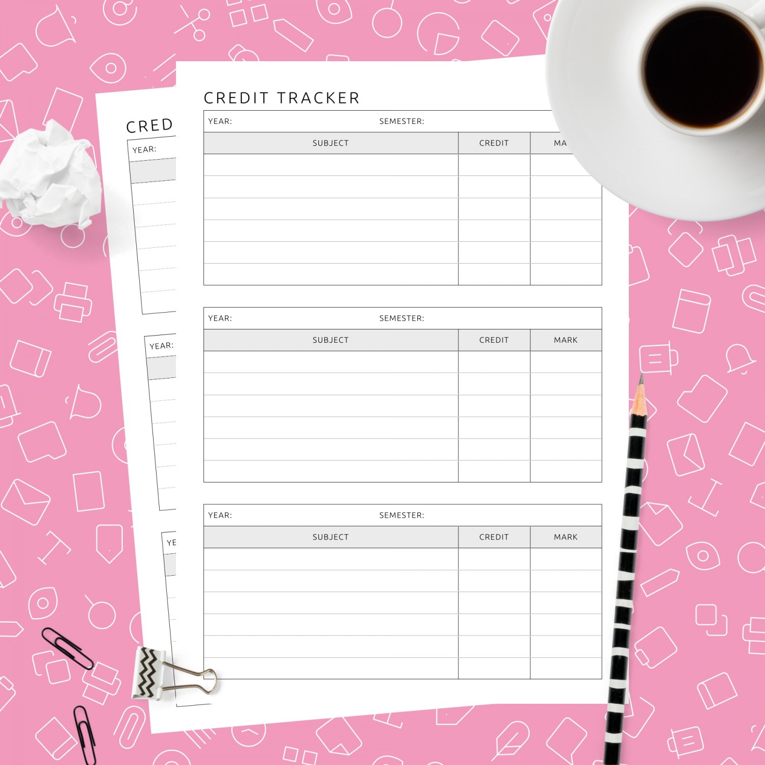 Student Credit Tracker Template Template - Printable PDF