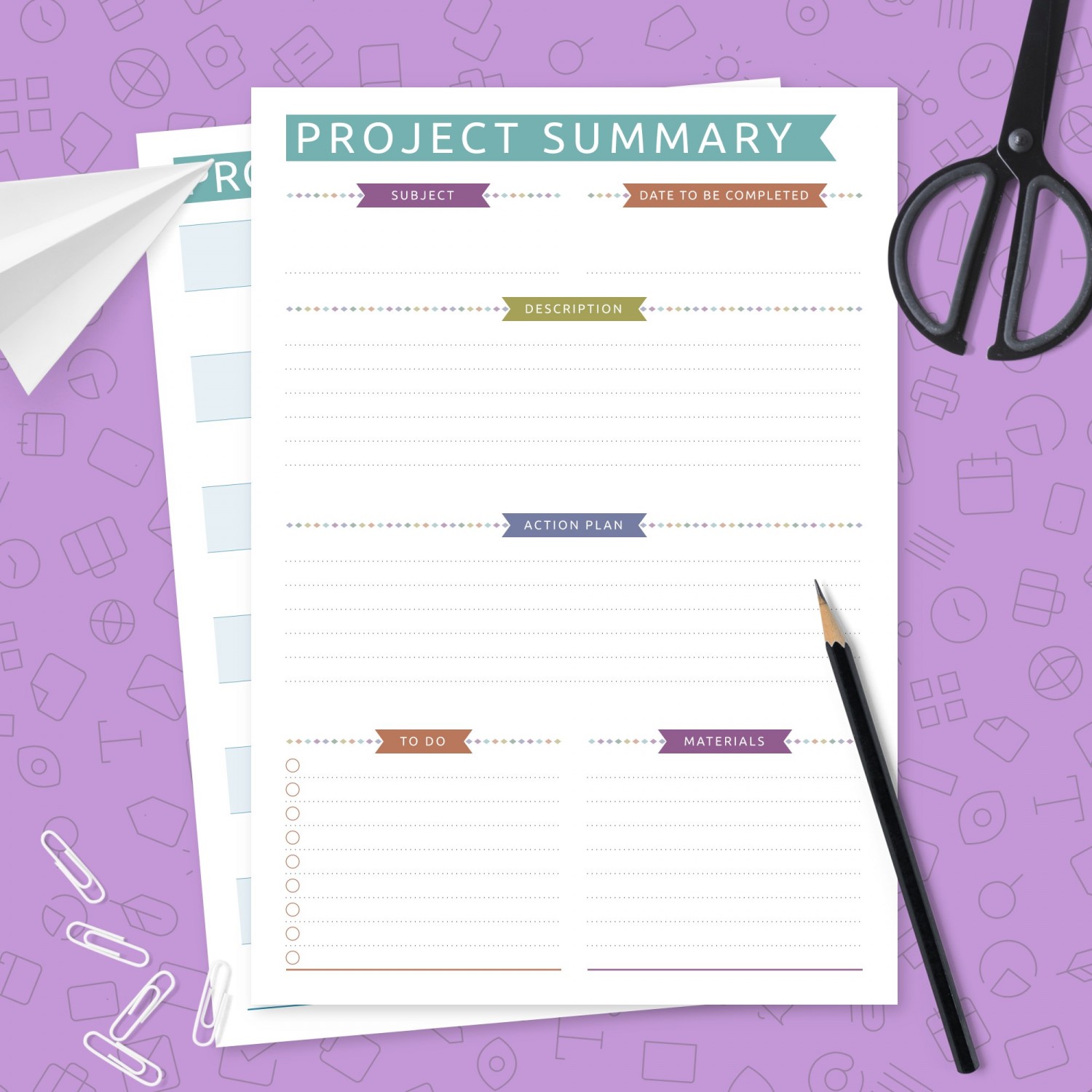 Student Project Planner Template (Casual) Template - Printable PDF