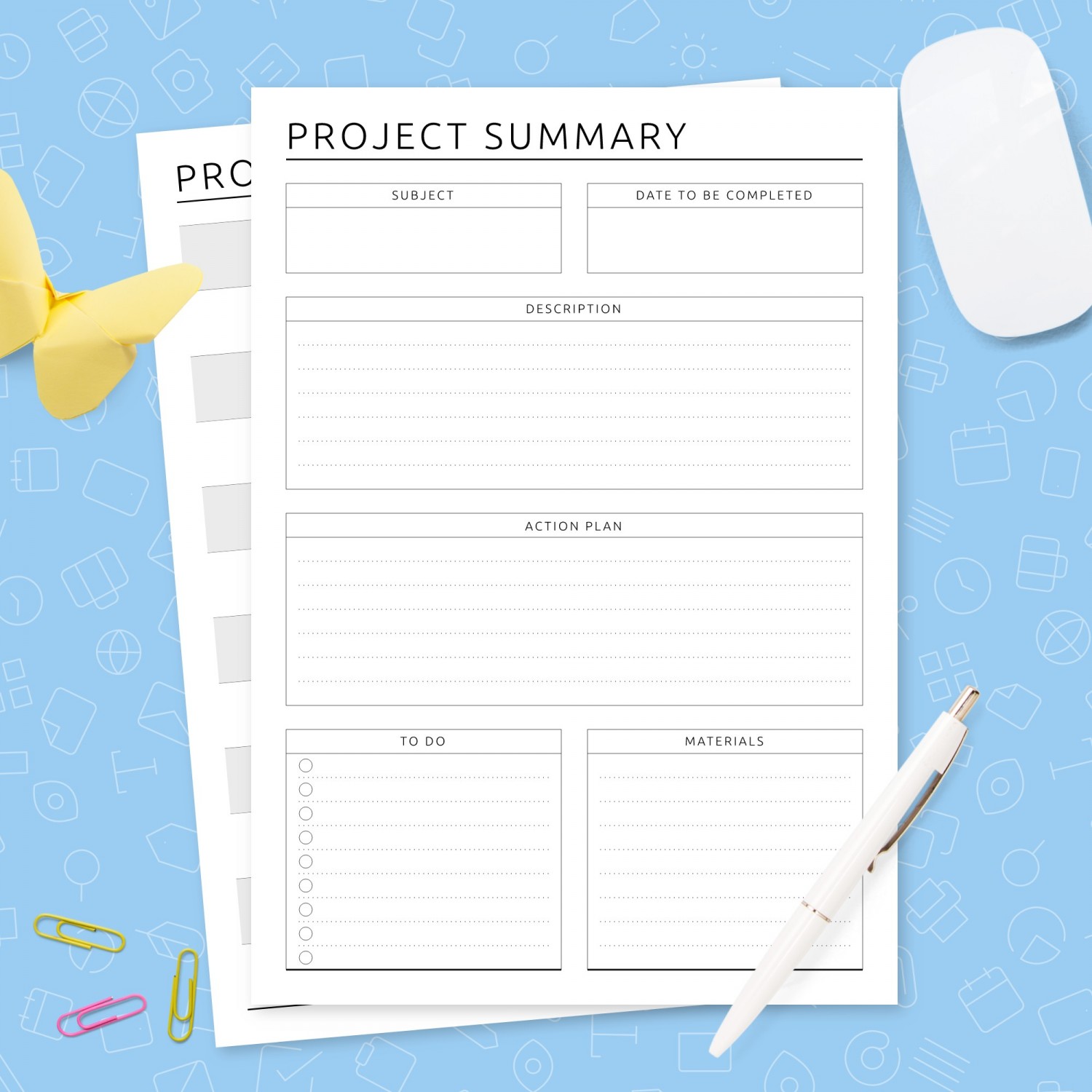 Student Project Planner Template (Original) Template - Printable PDF