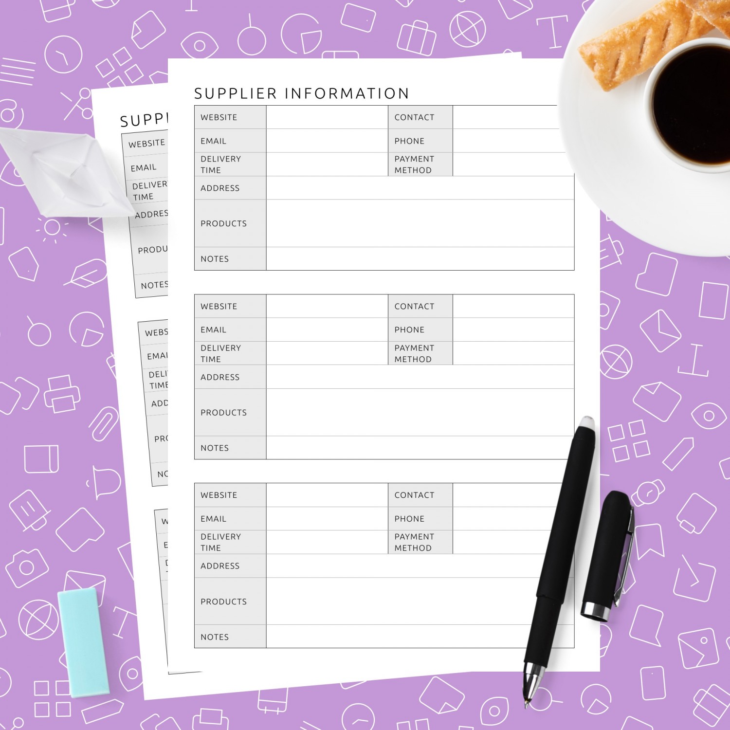 Supplier Information Template Template Printable PDF