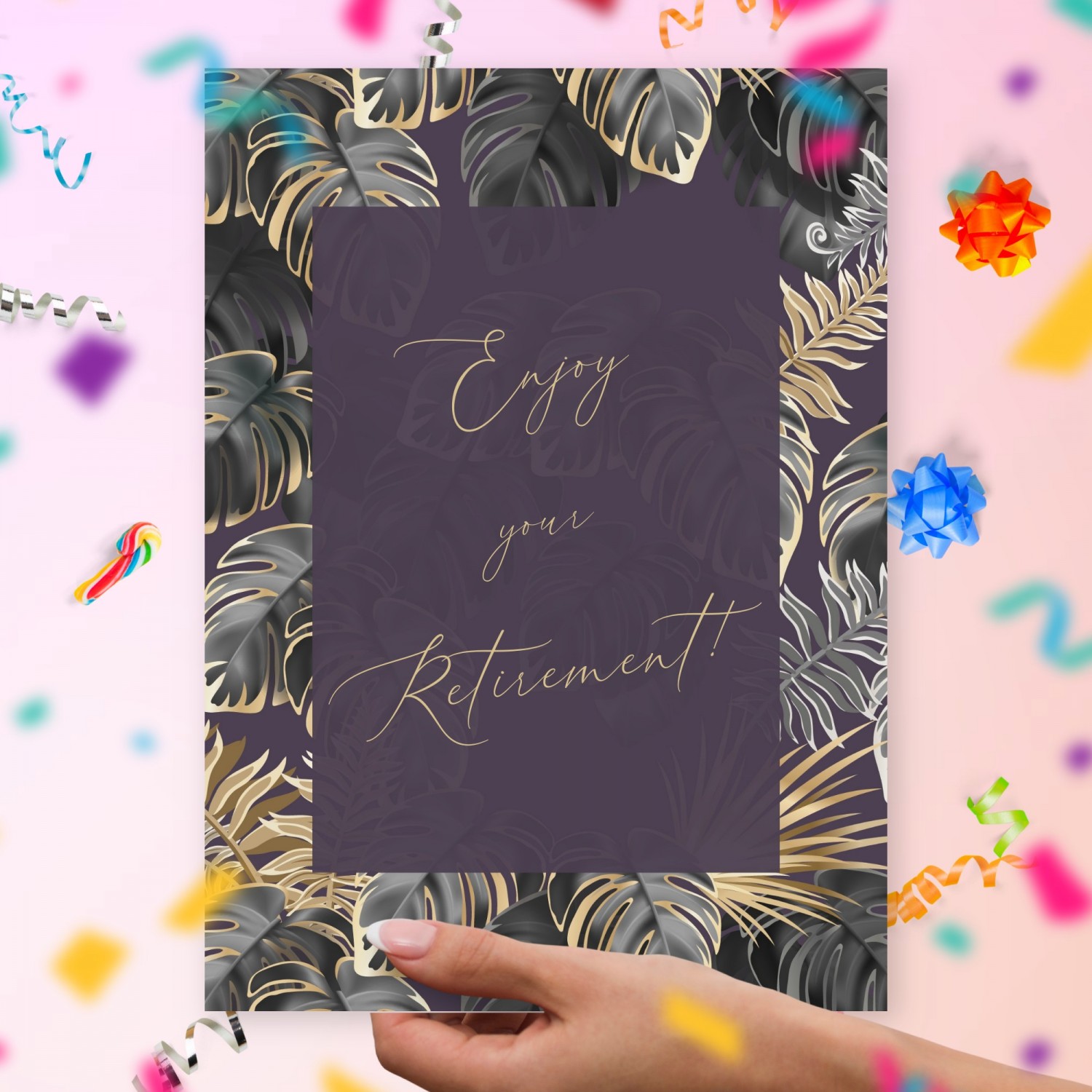 Tropical Retirement Card Template Editable Online