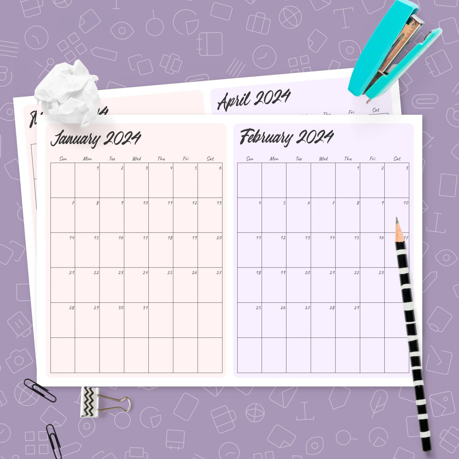 two-months-on-page-calendar-template-printable-pdf