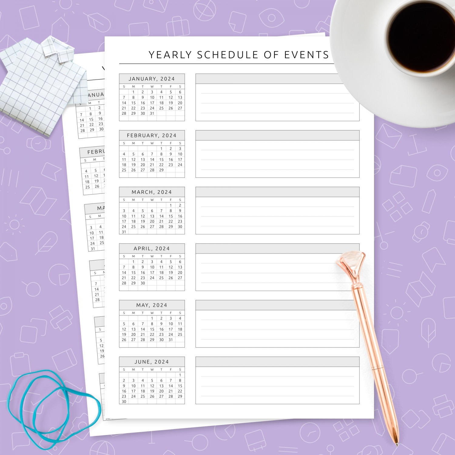 Yearly Event Schedule Template Template Printable PDF