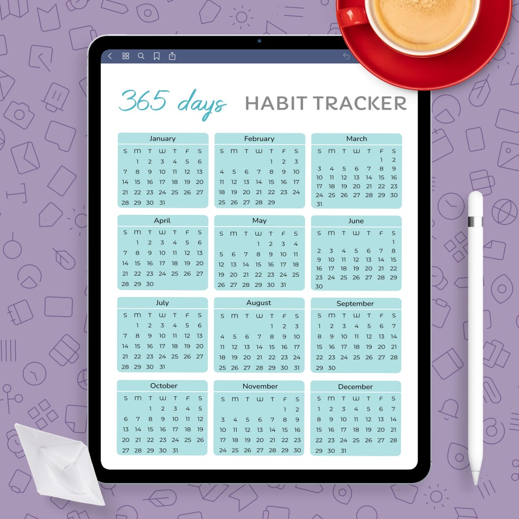 365 Days Habit Tracker Template Template Printable Pdf 2057