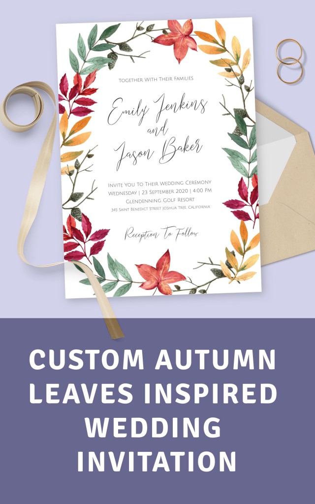 Get Autumn Leaves Inspired Wedding Invitation
