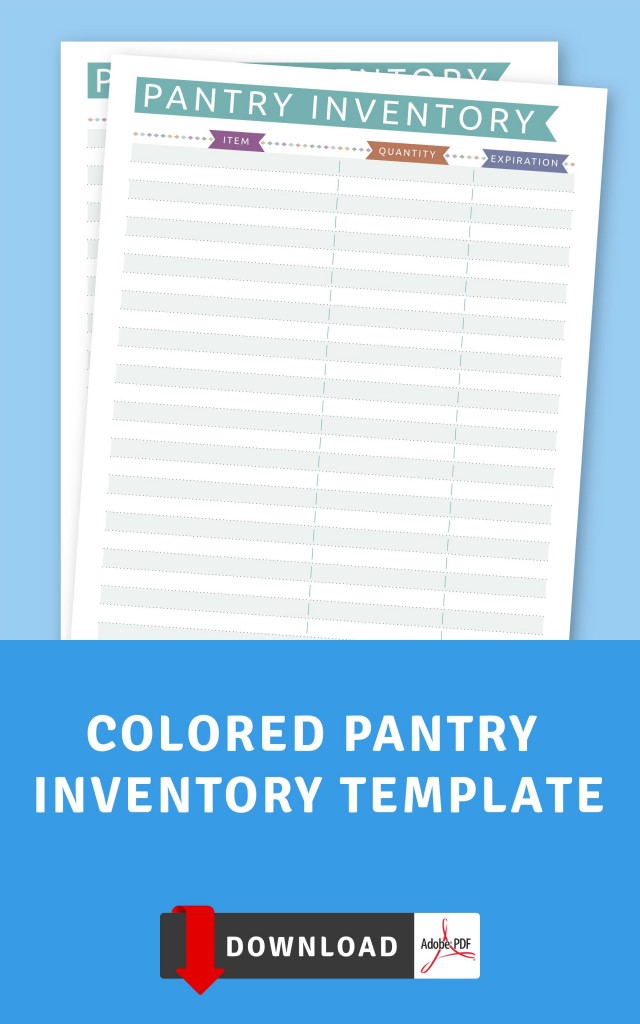 colored pantry inventory template printable pdf