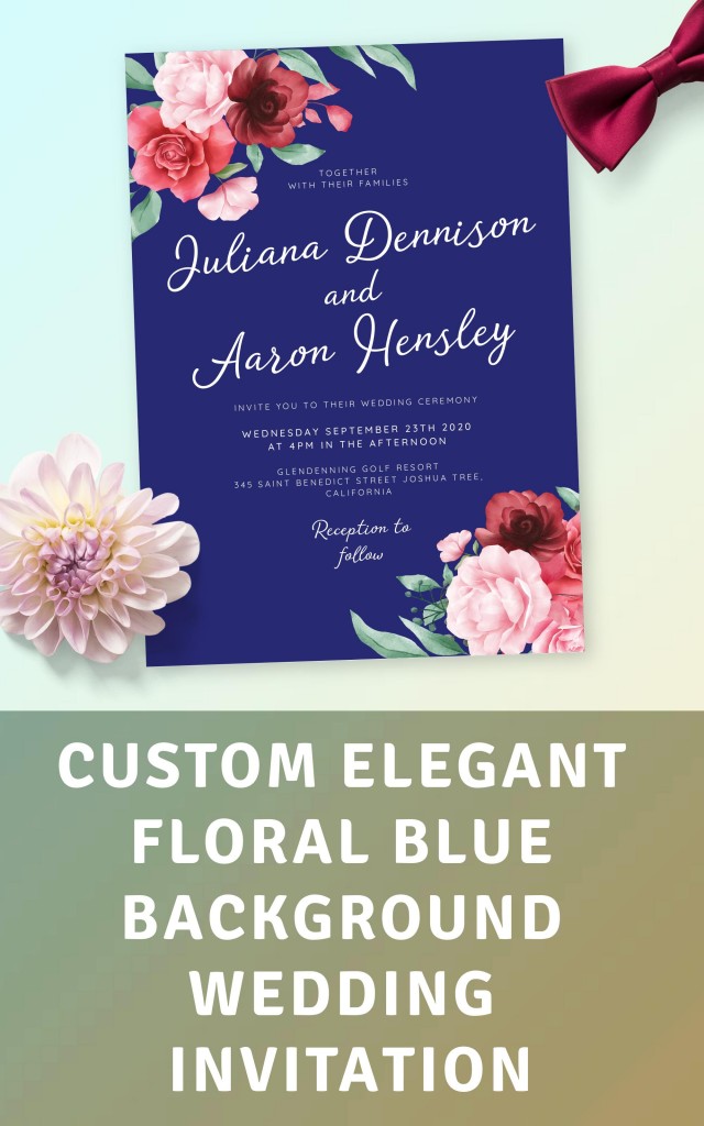 Blue wedding invitations - Digital or Printed