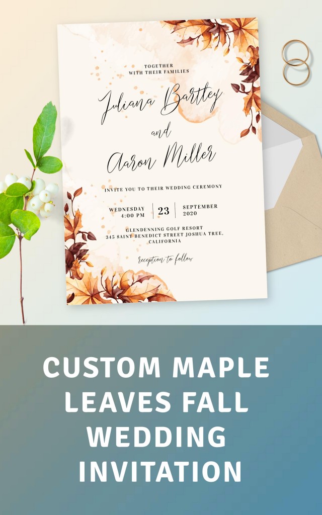 Get Maple Leaves Fall Wedding Invitation
