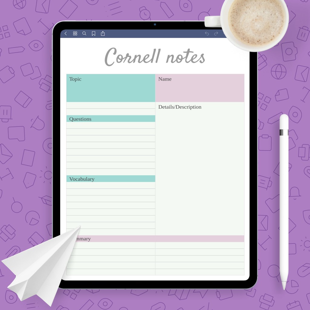 Simple Cornell Notes Template Template - Printable PDF