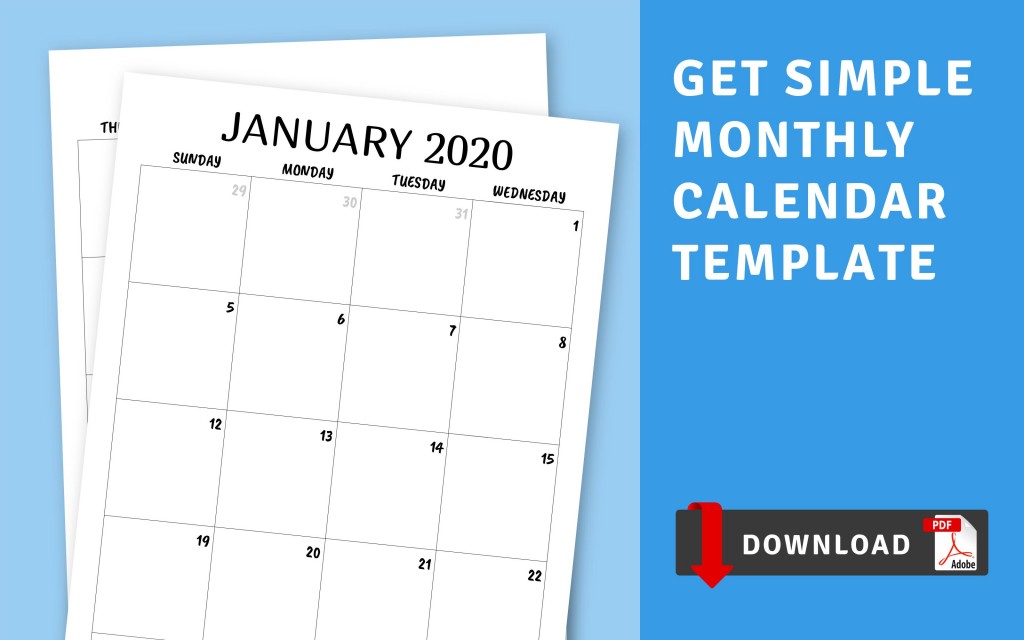Printable Calendar - Printable Monthly Calendar Templates