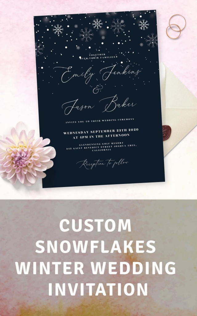 Get Snowflakes Winter Wedding Invitation