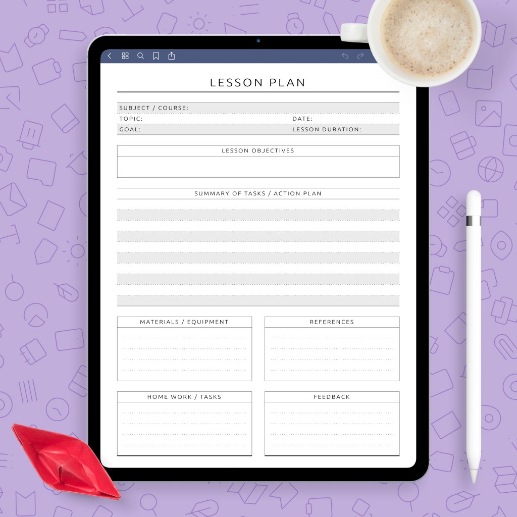 Teacher Lesson Plan Template (Original) Template - Printable PDF