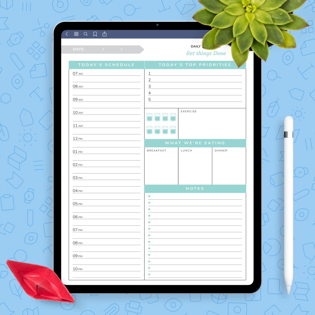 Today s Schedule Planner Template - Printable PDF