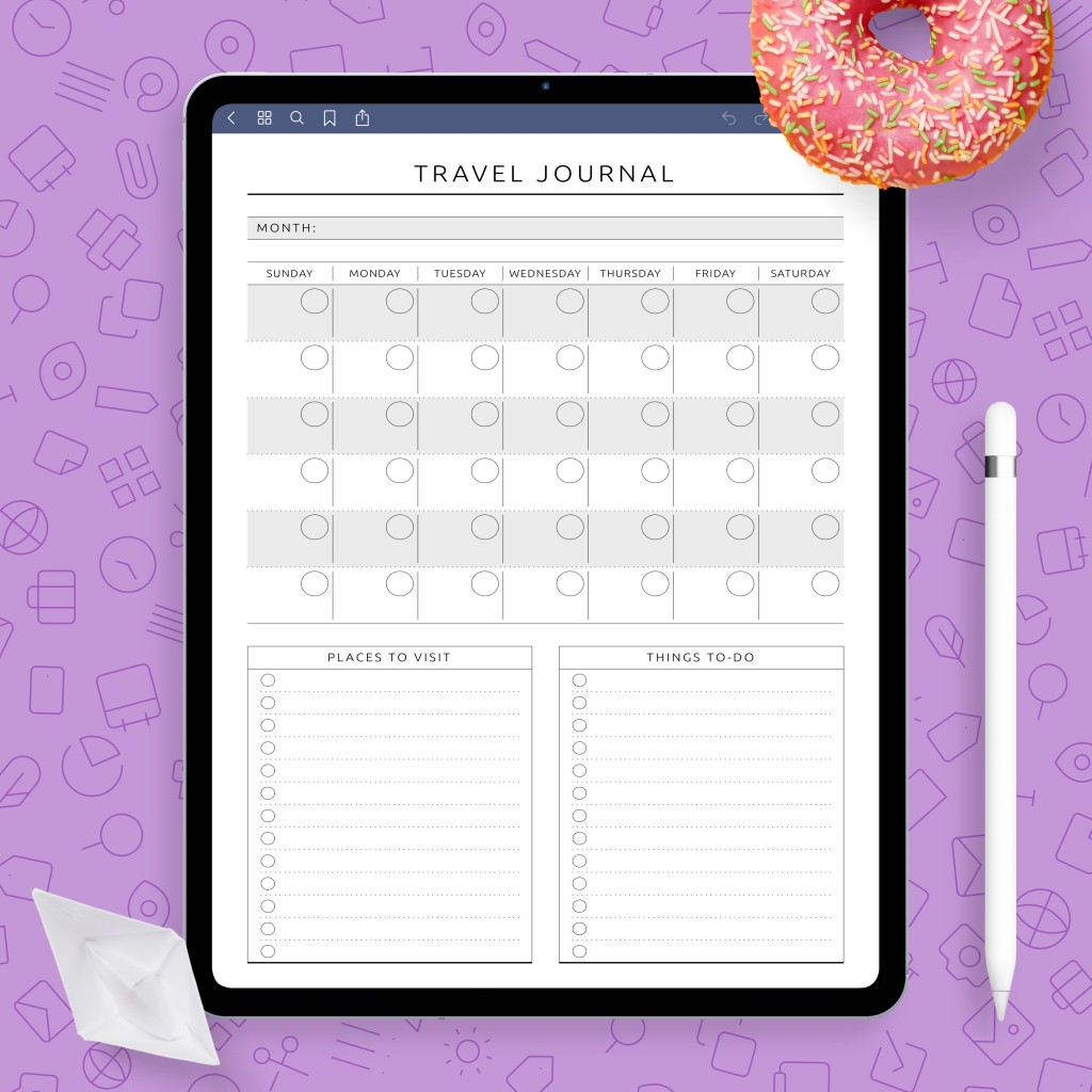 Download Printable Travel Journal Template - Original Style PDF