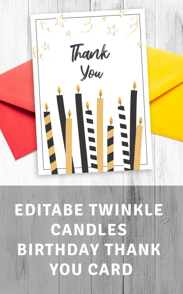 Get Twinkle Candles Birthday Thank You Card