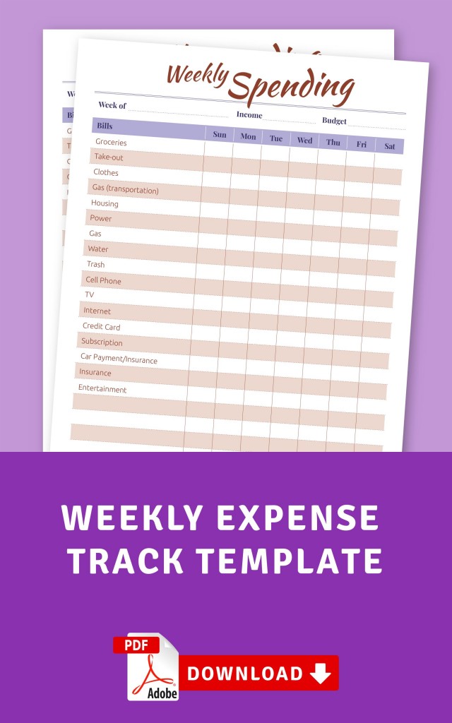 expense tracker checklist printable