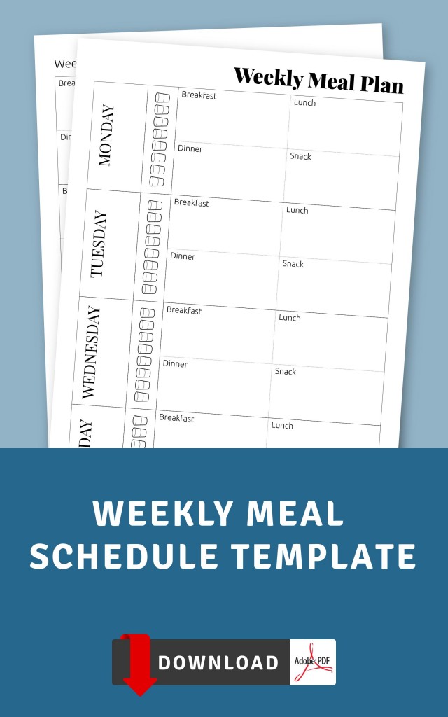 Weekly Meal Schedule Template - Printable PDF