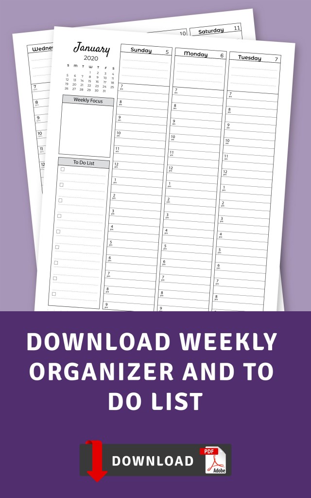 Weekly Organizer And To Do List Template - Printable PDF