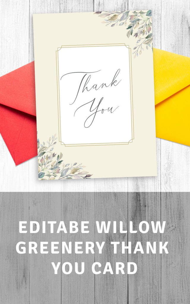 Get Willow Greenery Thank You Card