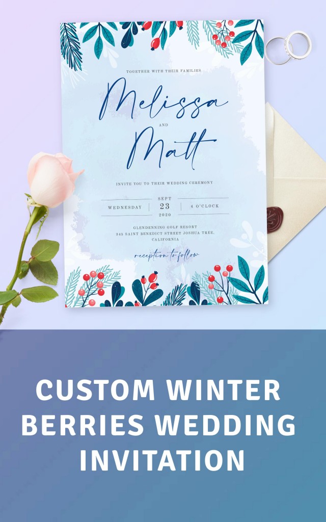 Get Winter Berries Wedding Invitation